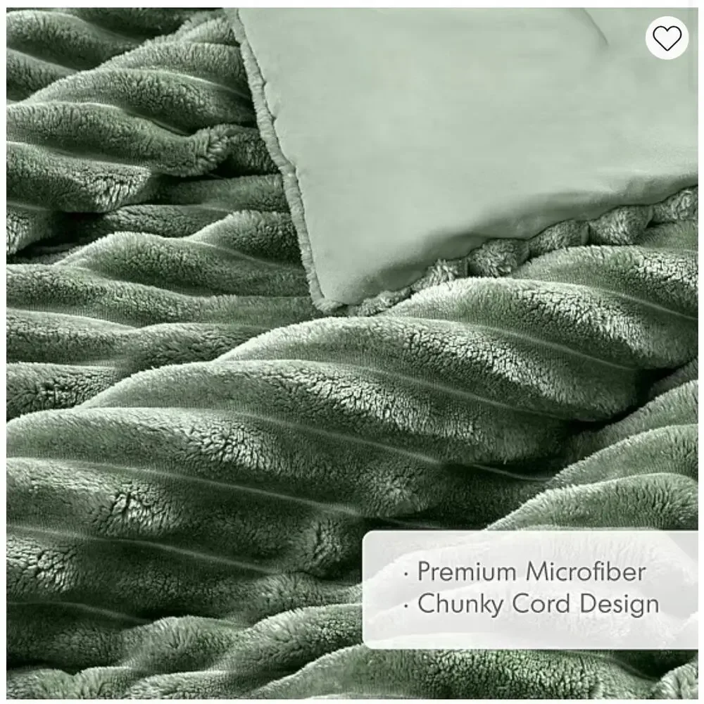 NEW! 510 Design Avril Fluffy Ribbed Plush Midweight Comforter Set Full/Queen